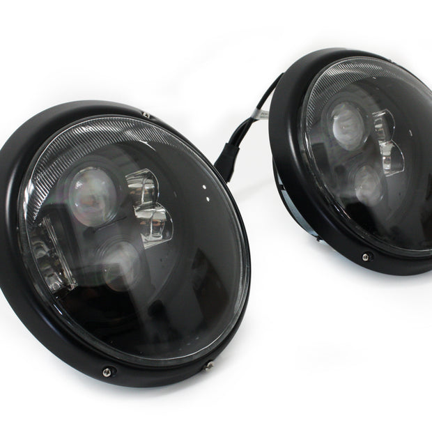 LED headlights “Black Edition” – clear glass LHD for Porsche 911 / 964