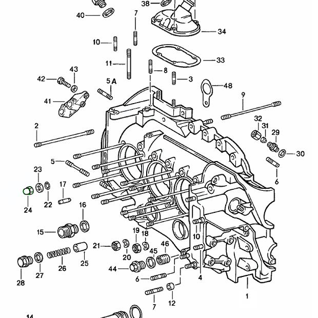 Hutmutter für Kurbelgehäuse-Durchgangsschraube Porsche 911 (1970-89)