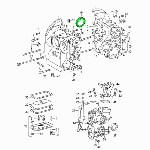 Crankshaft oil seal rear – Porsche 356 / 912