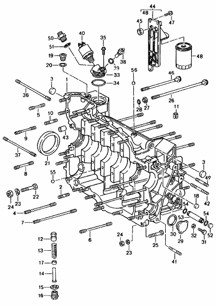 Explosionszeichnung Druckfeder für Öldruckbegrenzung, Porsche 911 (1978–1989) / 964 / 993 / 996 / 997