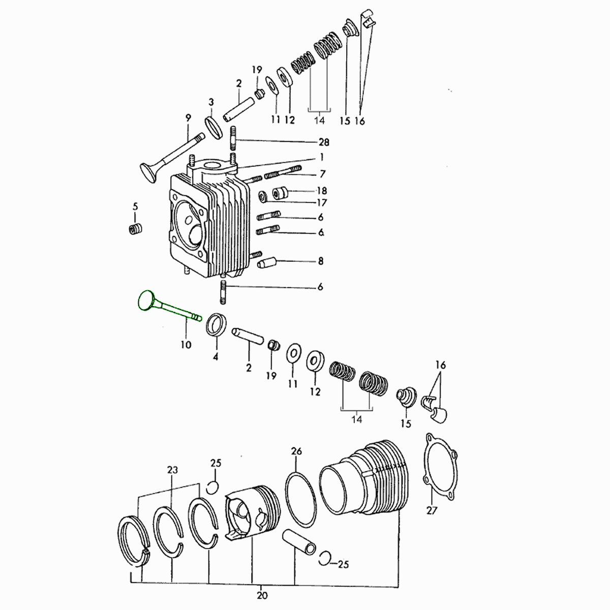 Cylinder Head Exhaust Valve | Porsche 911 S (1969) – Porsche Original