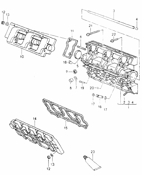 Explosionszeichnung: Ventildeckel unten mit Dichtungen, Satz – Porsche 911 F-/G-Modell (1968–1989)