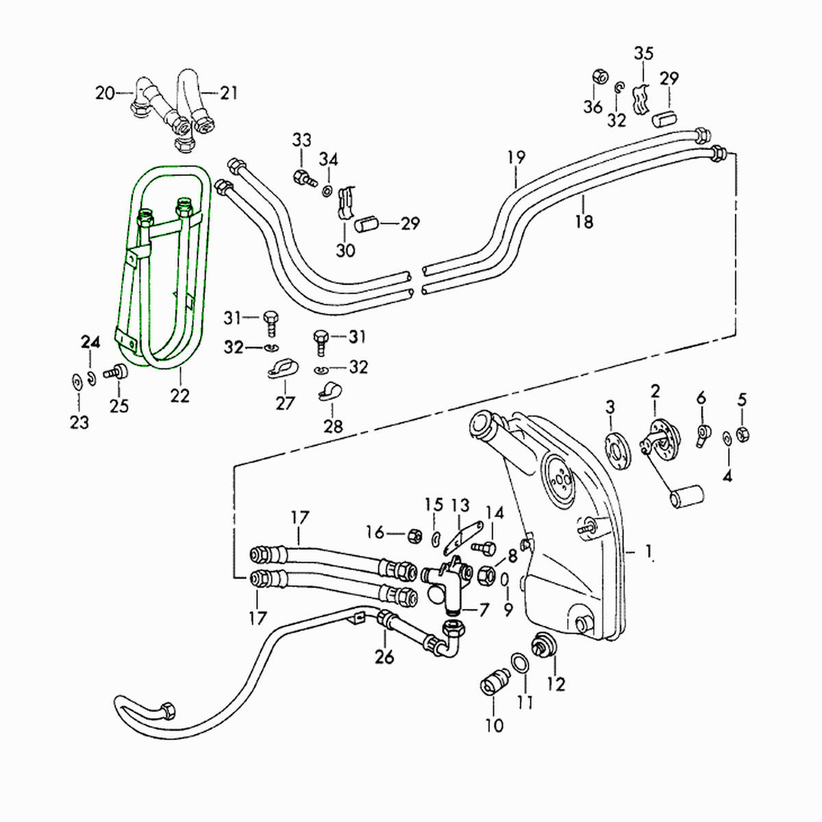 Front oil cooler (serpentine type) | Porsche 911 (1970-73) – Porsche Original