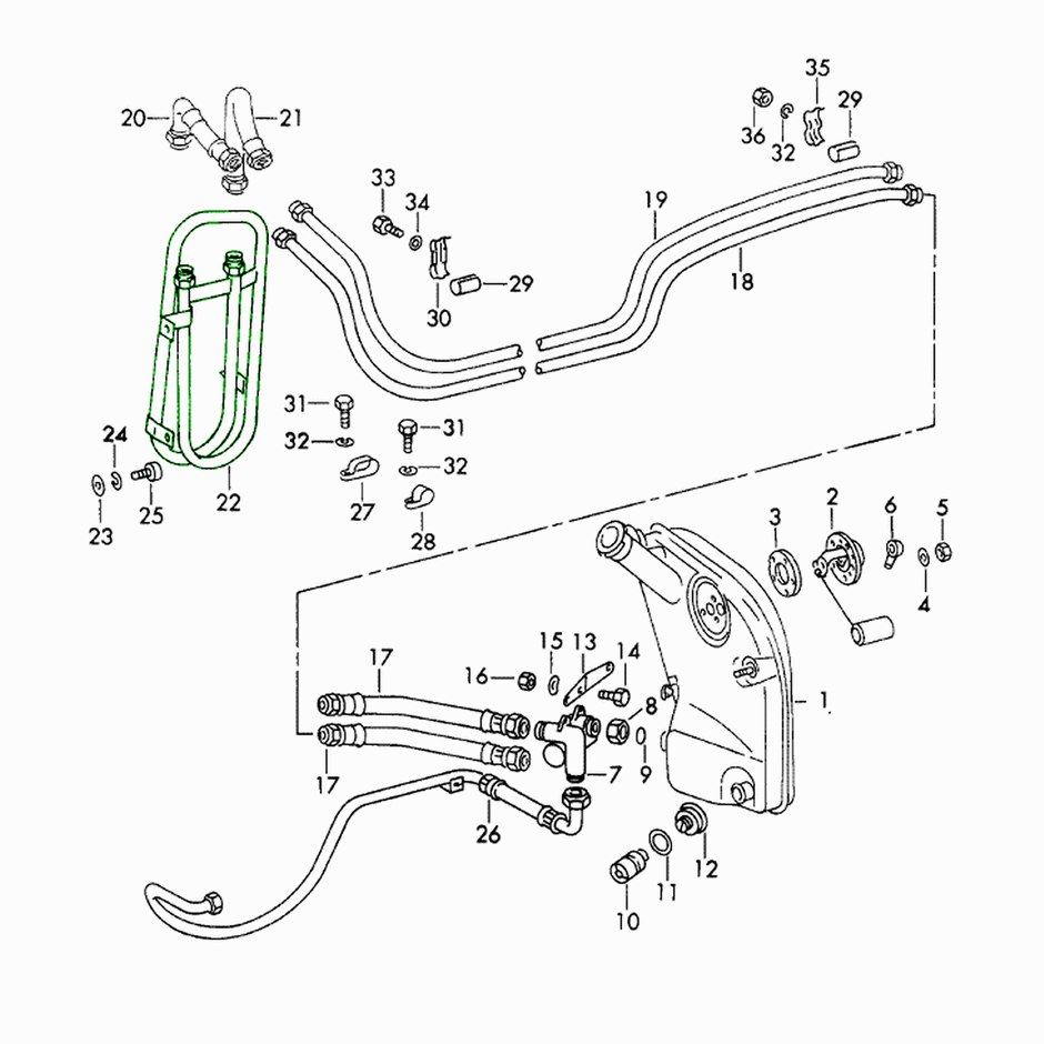 Front oil cooler (serpentine type) | Porsche 911 (1970-73) – Porsche Original