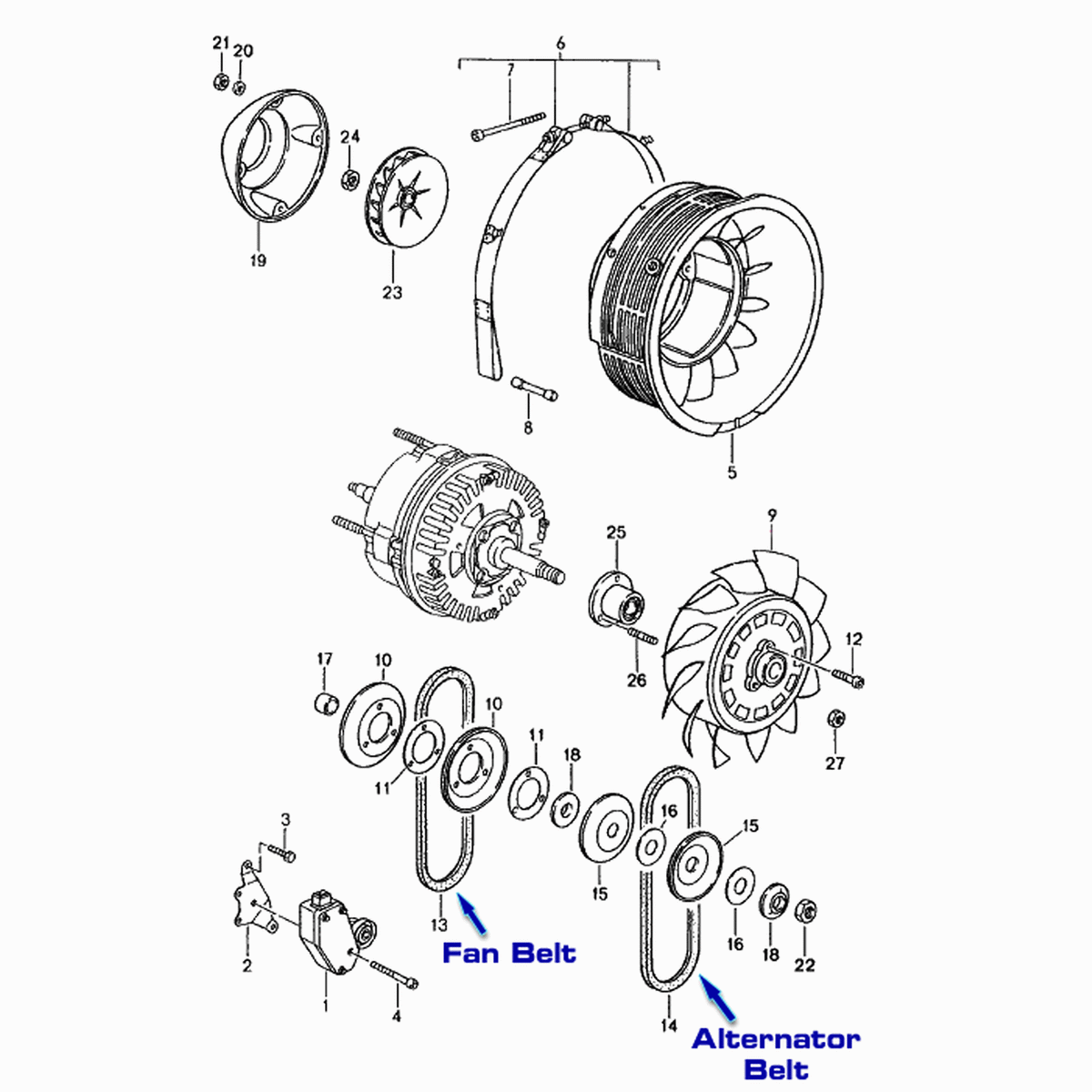 Alternator V-belt | Porsche 964 / 993 | Meyle