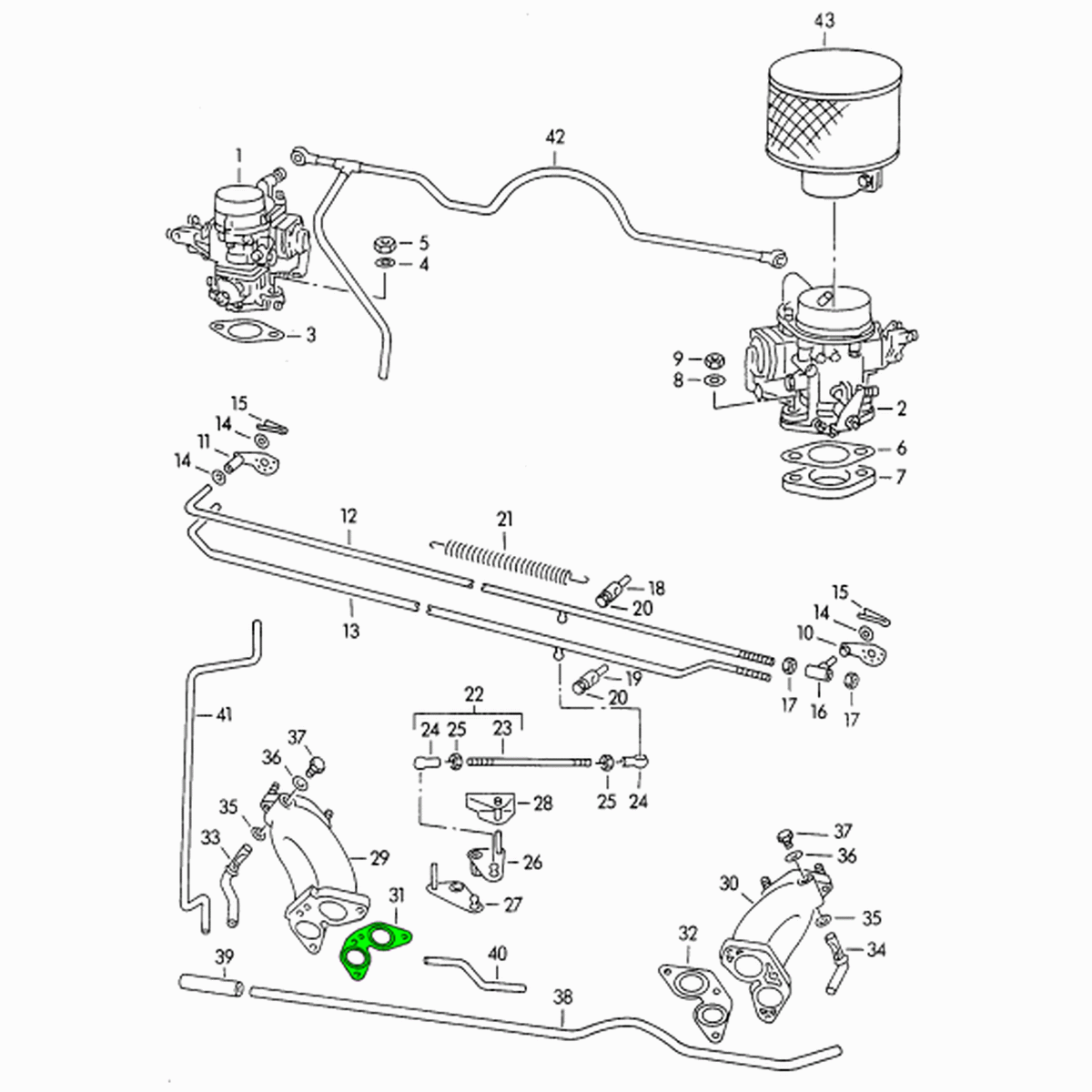 Intake Manifold Gasket – Porsche 356 50-54