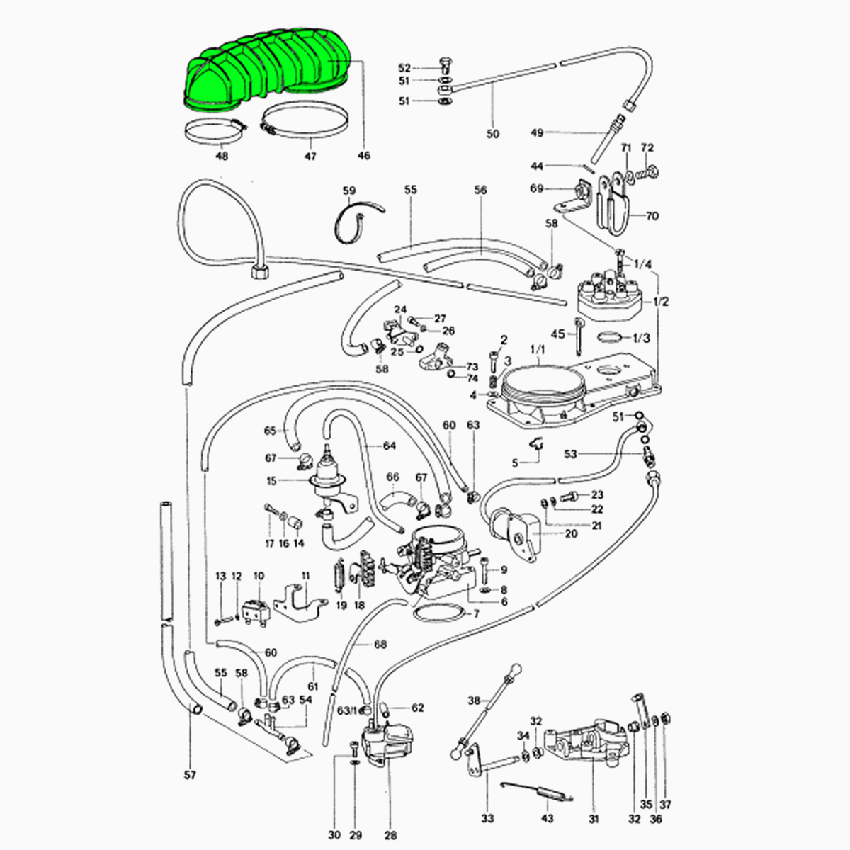 Air Intake Boot K-Jetronic Fuel Distributor | Porsche 911 / S / Carrera 2.7L | Porsche Original