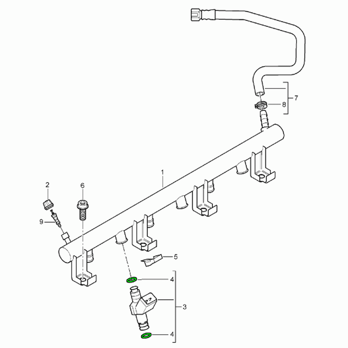 Seal O-ring Fuel Injector | Porsche 955 Cayenne / 964 / 986 Boxster / 993 / 996 | Porsche Original