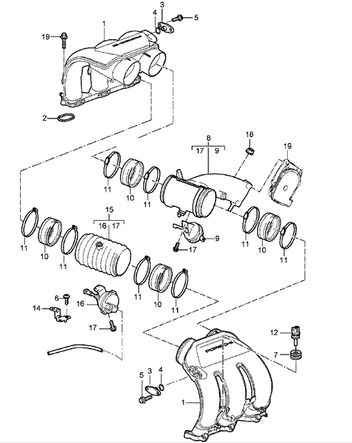 Explosionszeichnung Temperatursensor, Porsche 997 / 991 / Boxster 987 / 981 / 718 / Cayman 987