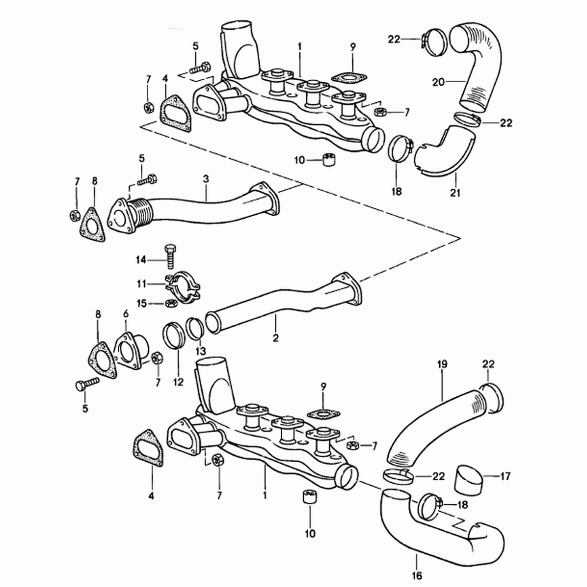 Heizluftschlauch vom Motor zum Wärmetauscher 130x60mm links 911 Turbo (930) / 964 Turbo