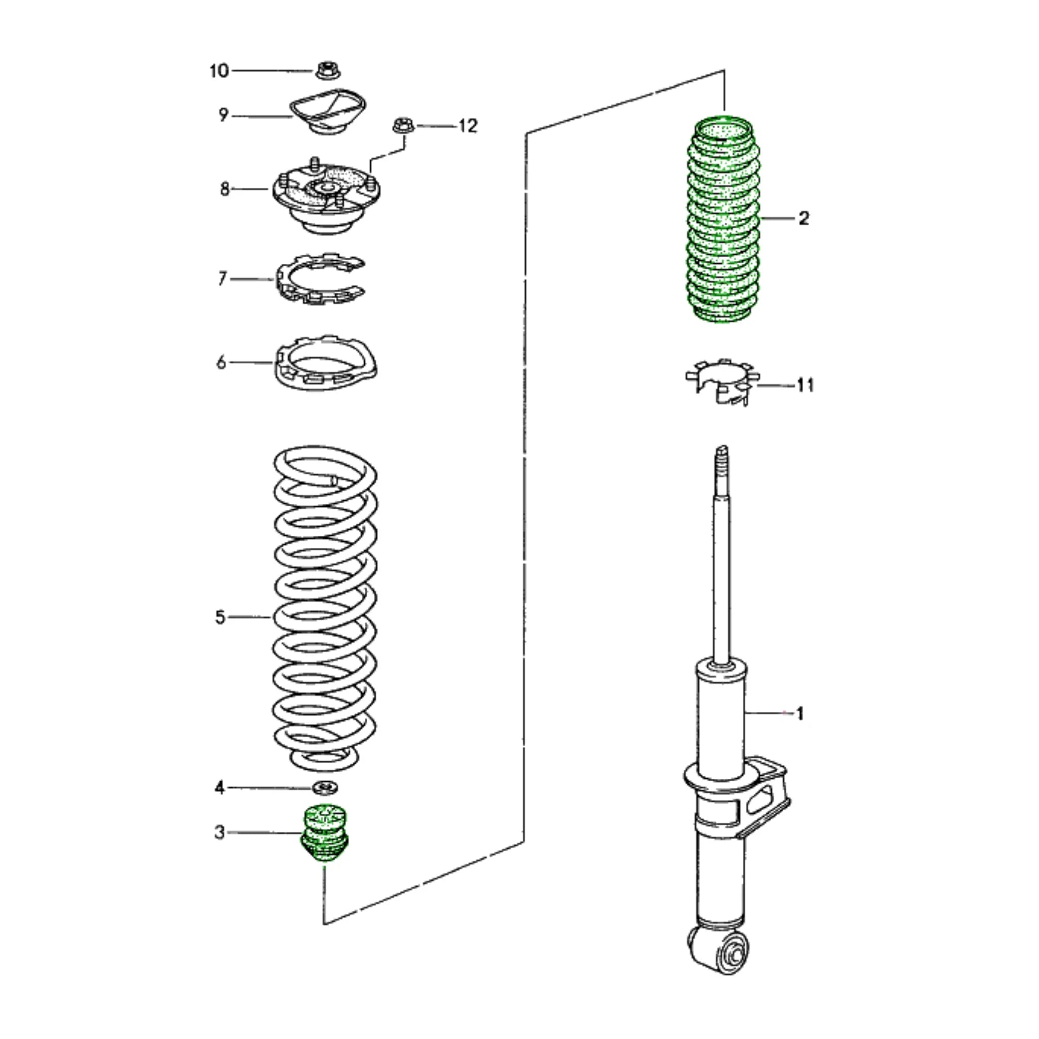 Stoßdämpfer Anschlagpuffer Staubschutz Hinten Porsche 993_2