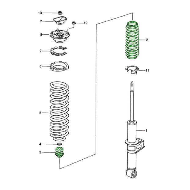 Stoßdämpfer Anschlagpuffer Staubschutz Hinten Porsche 993_2