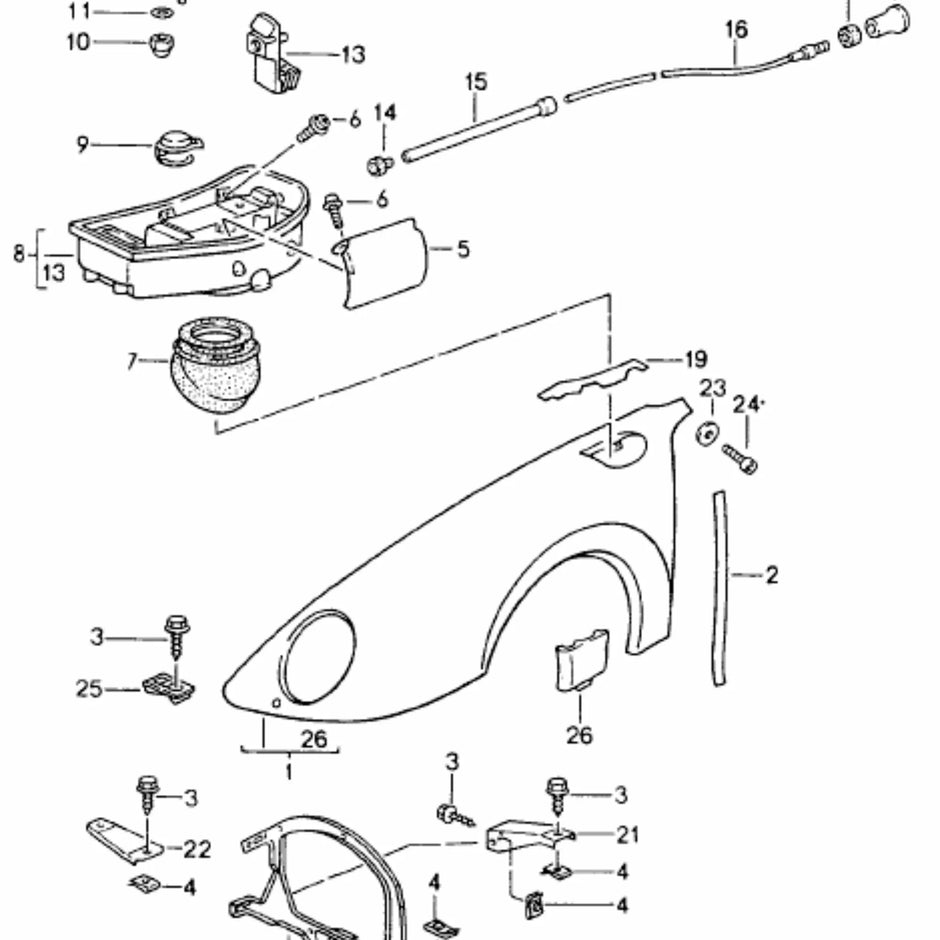 Tankklappen Verriegelung Motor Porsche 964 993_2
