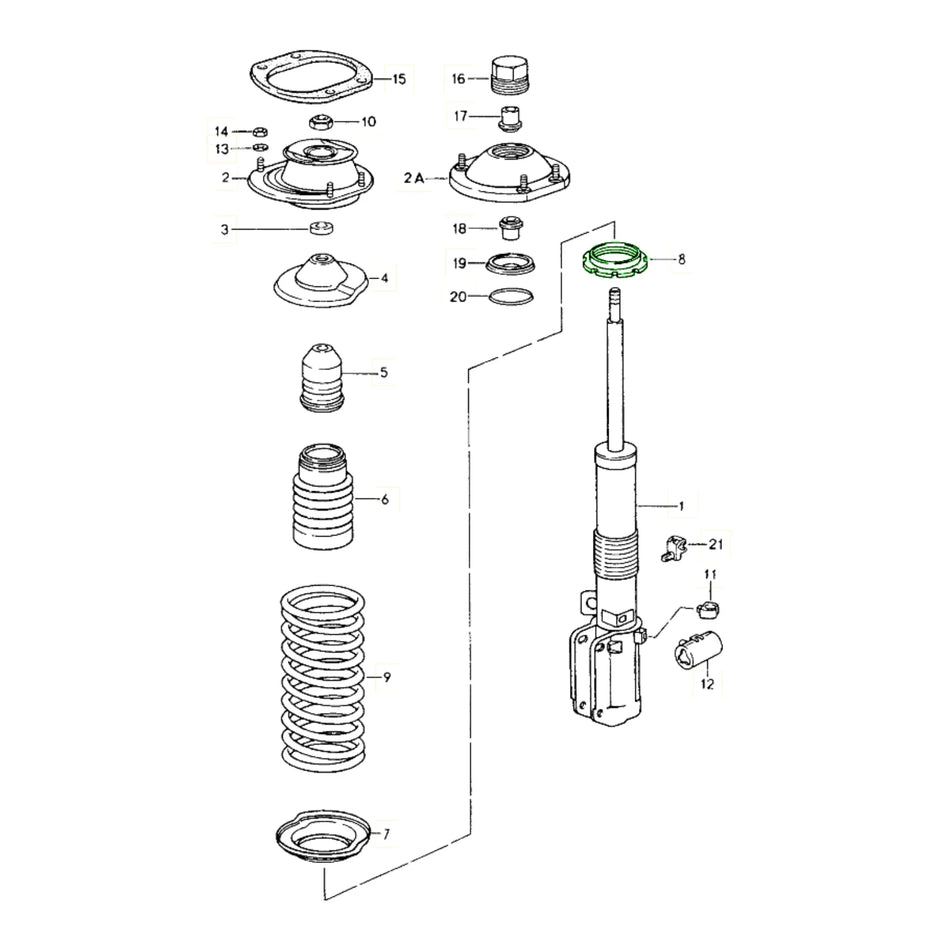 Einstellmutter Stoßdämpfer Vorne Porsche 964 993_2