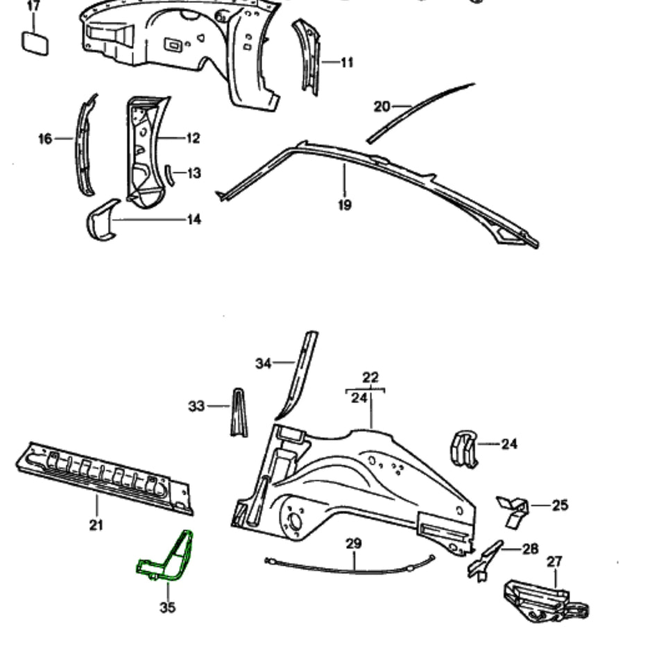 Nieren Knotenblech Porsche 911 G-Modell Spät_2