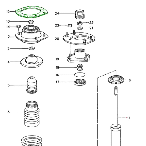 Dichtung Stützlager Vorne Original Porsche 993_2