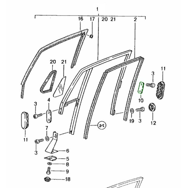 Befestigungsplatte Türrahmen Original Porsche 964_2