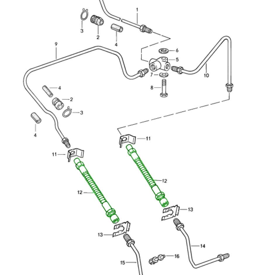 Bremsschlauch Hinten Einzeln Porsche 964_2