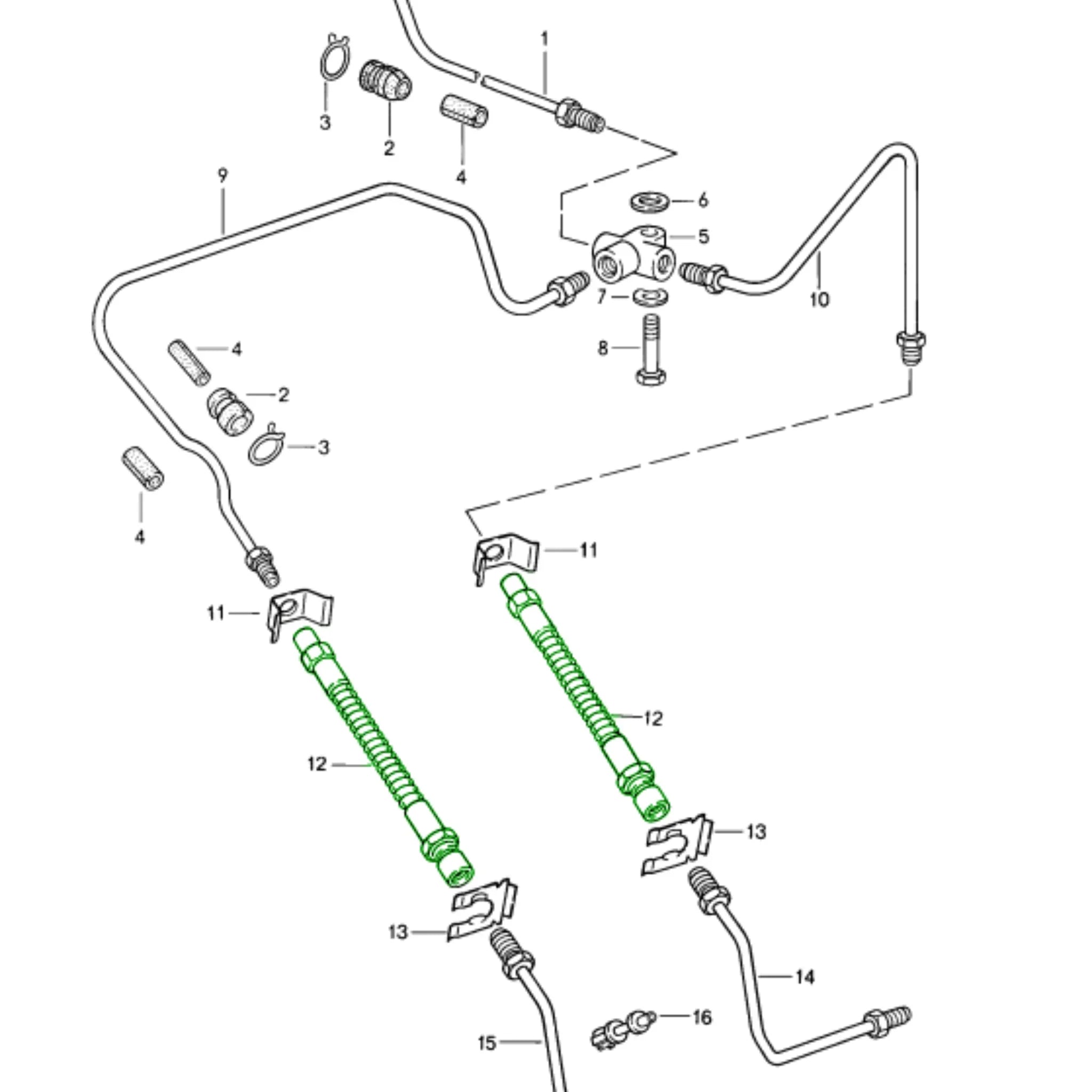 Bremsschlauch Hinten Einzeln Porsche 964_2