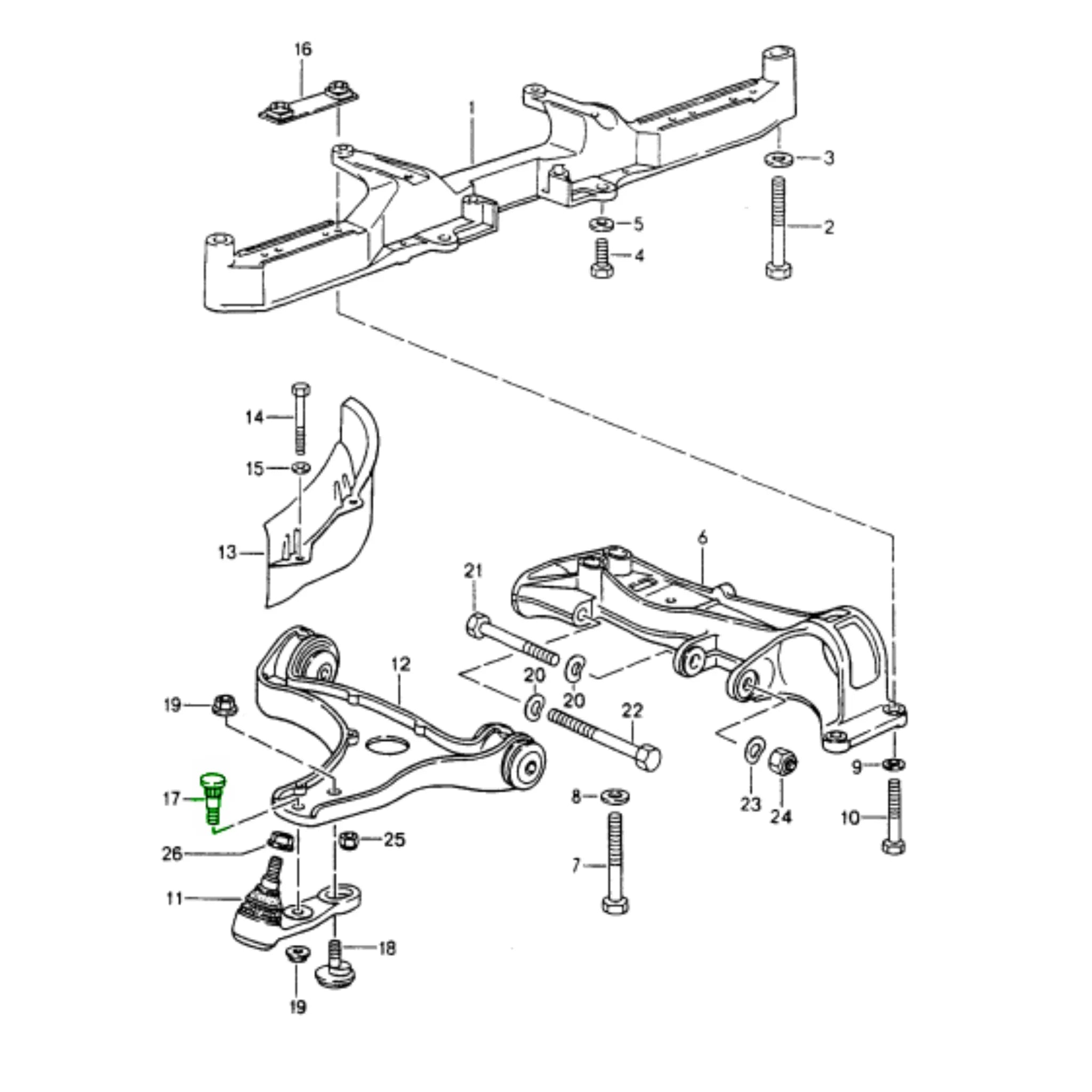 Rändelbolzen Traggelenk Original Porsche 964_2