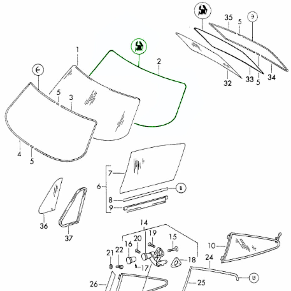 Frontscheibendichtung Porsche 911 Coupé Targa_2