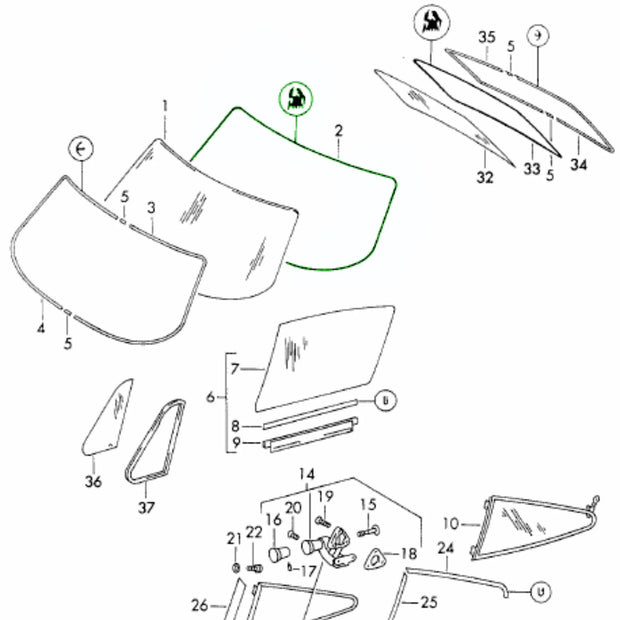 Frontscheibendichtung Porsche 911 Coupé Targa_2