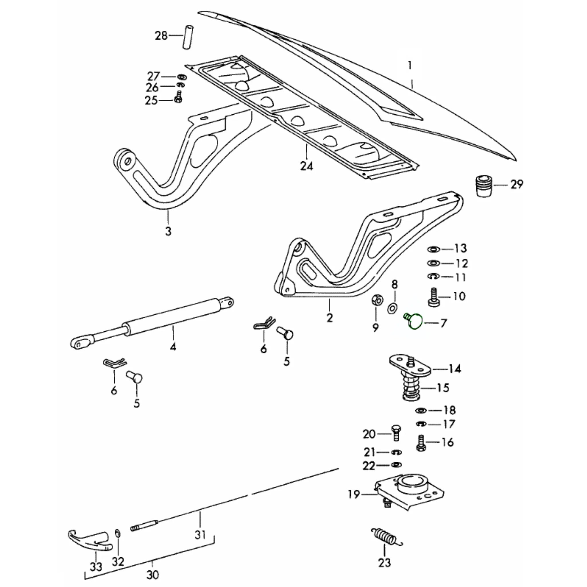Scharnierbolzen Motordeckel Porsche 911 912_2
