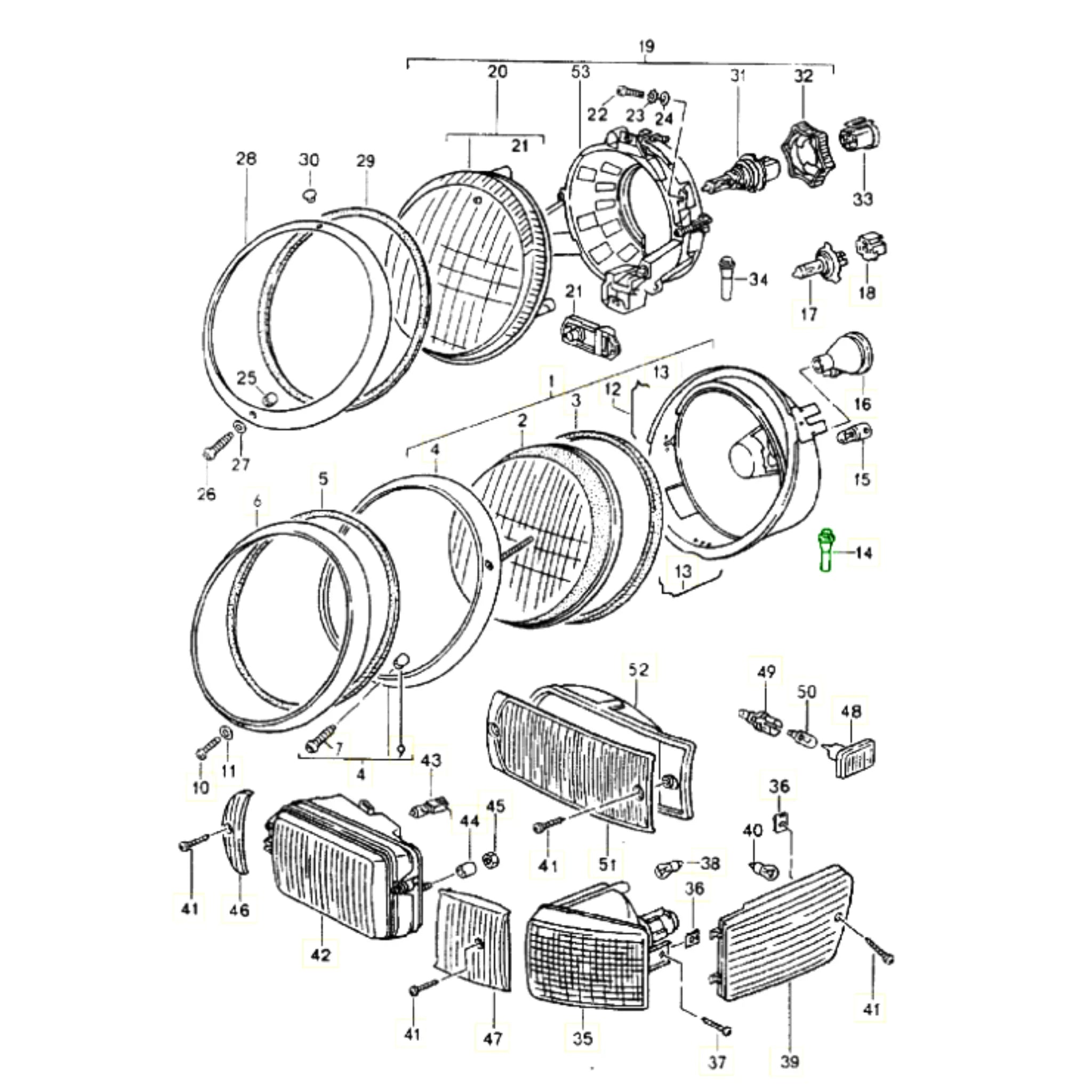 Wasserablauftülle Scheinwerfer Porsche 911 964_2
