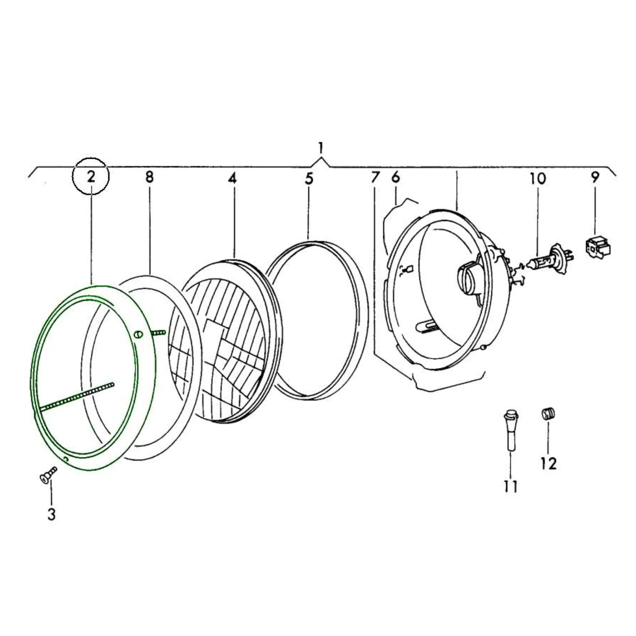 Scheinwerfer Außenrahmen Chrom Original Porsche_2
