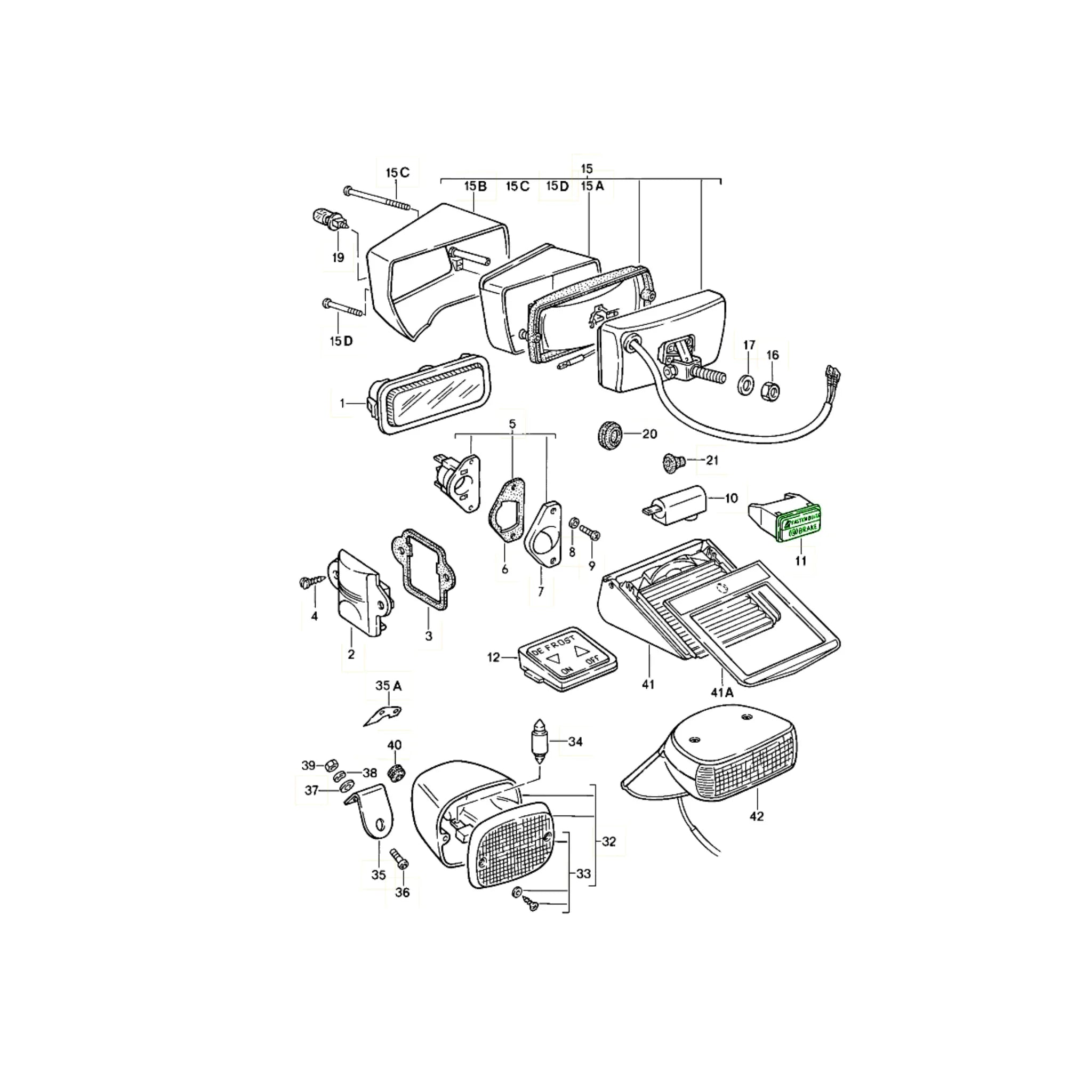Linse Kontrollleuchte Original Porsche 911 Carrera_2