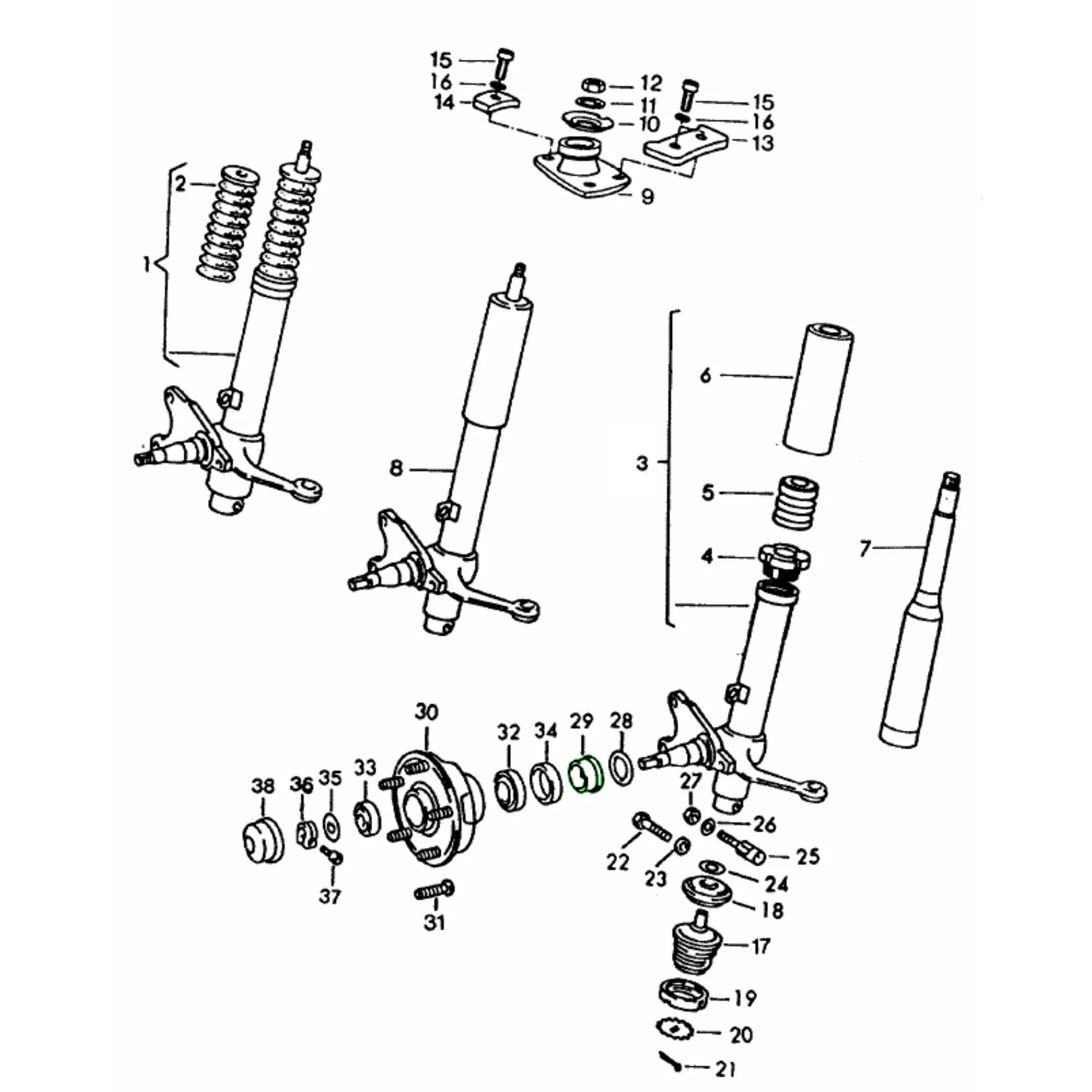 Radlager Distanzhülse Vorne Innen Original Porsche_2