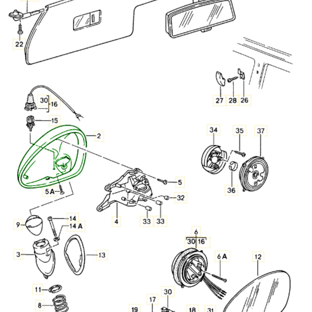 Außenspiegel Gehäuse Grundiert Original Porsche 964_2