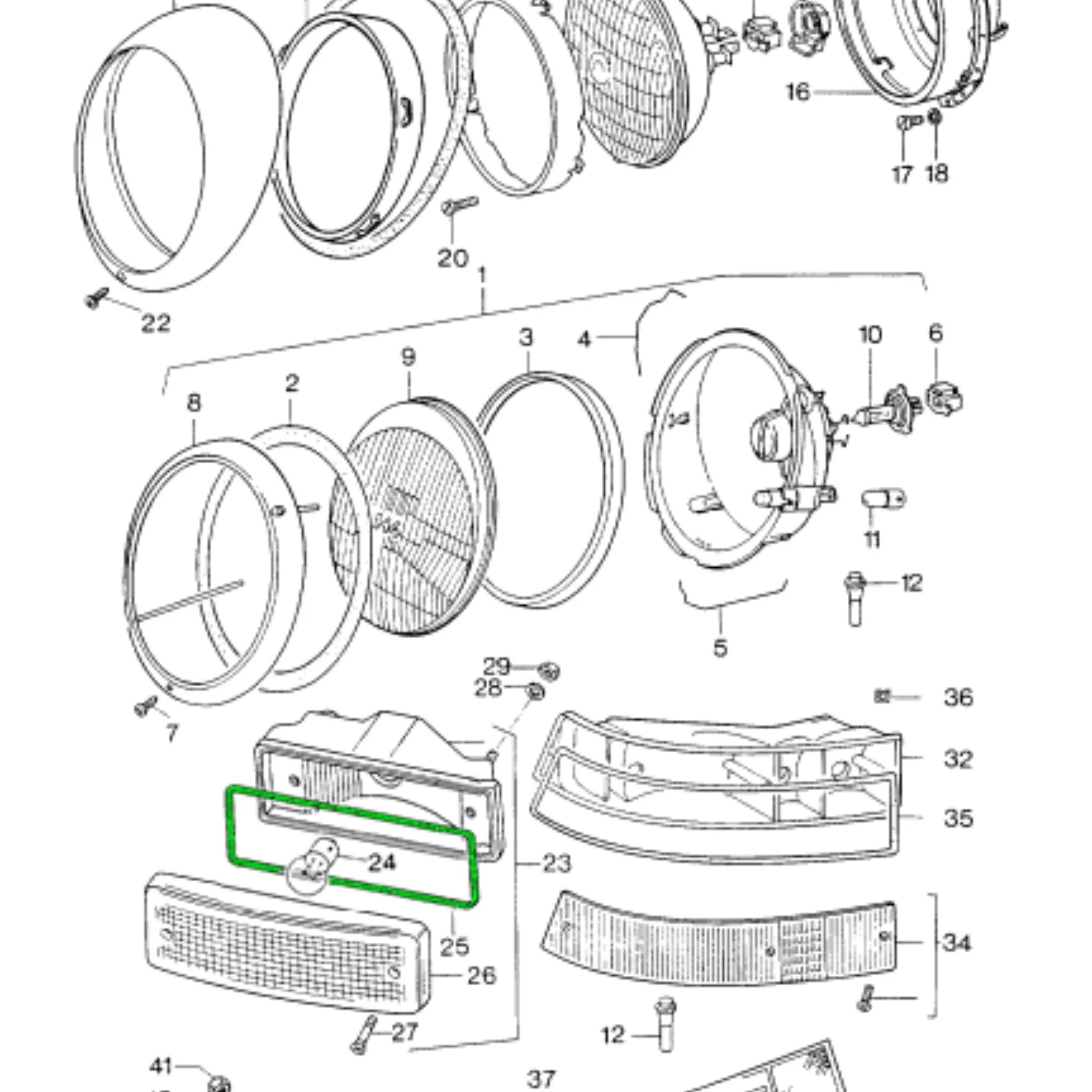 Dichtung Blinkerglas Vorne Zubehör Porsche 911_2