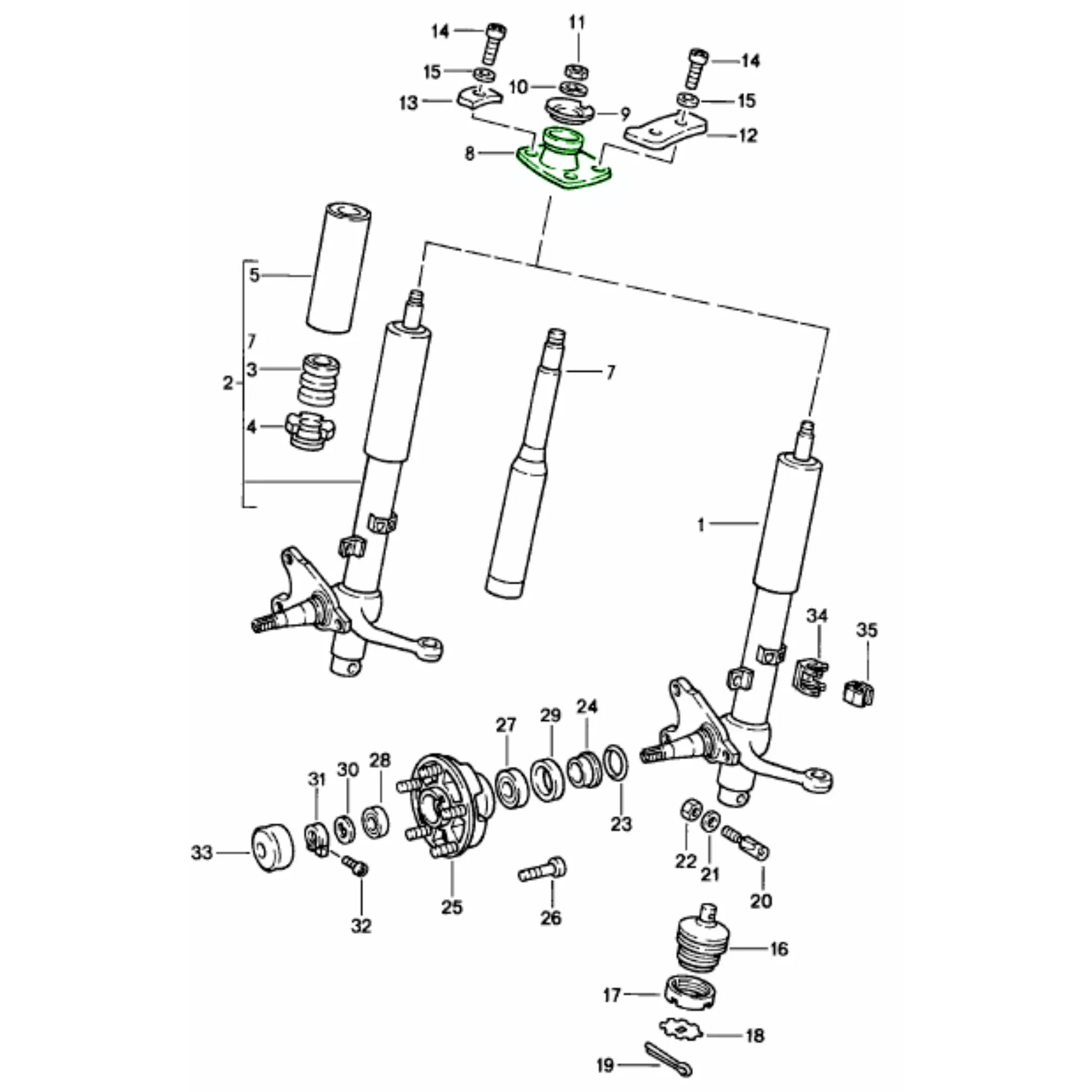 Trägerlager Stoßdämpfer Vorne Original Porsche_2