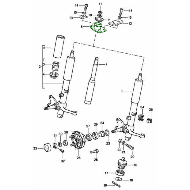 Trägerlager Stoßdämpfer Vorne Original Porsche_2