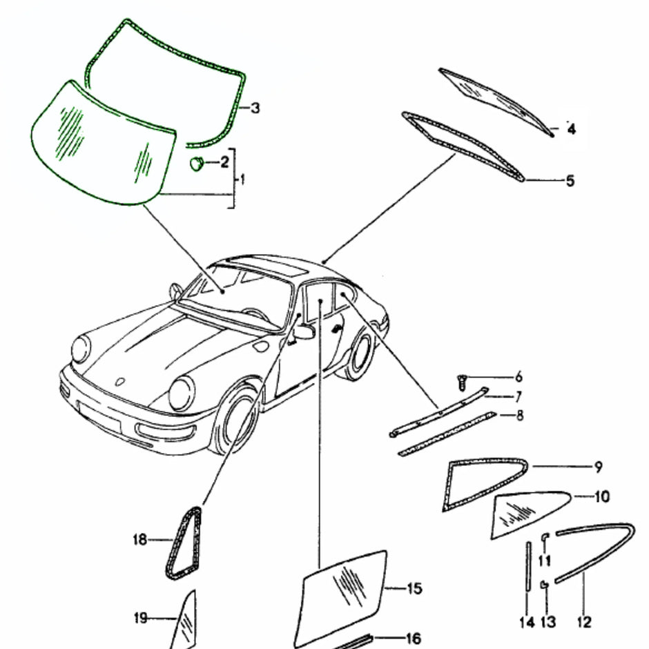 Frontscheibe Getönt Original Porsche 964_2