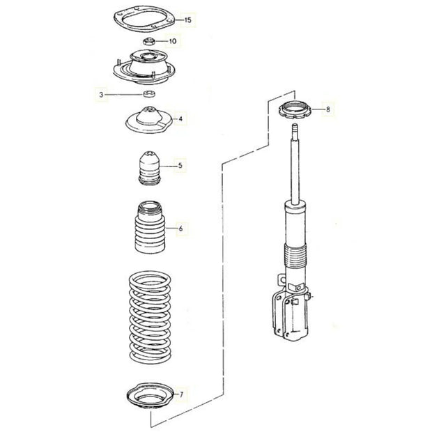 Stoßdämpfer Befestigung Satz Vorne Porsche 964_2
