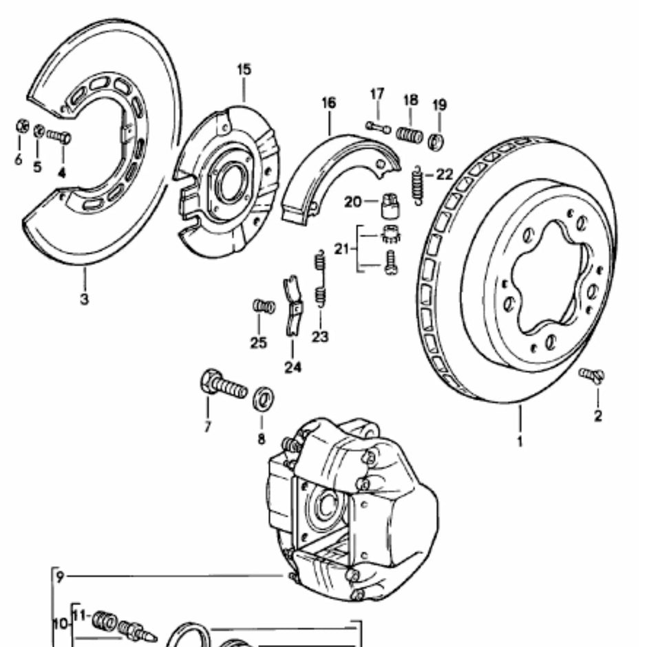Handbremsbacken Zubehör Satz Porsche 911 G-Modell_2