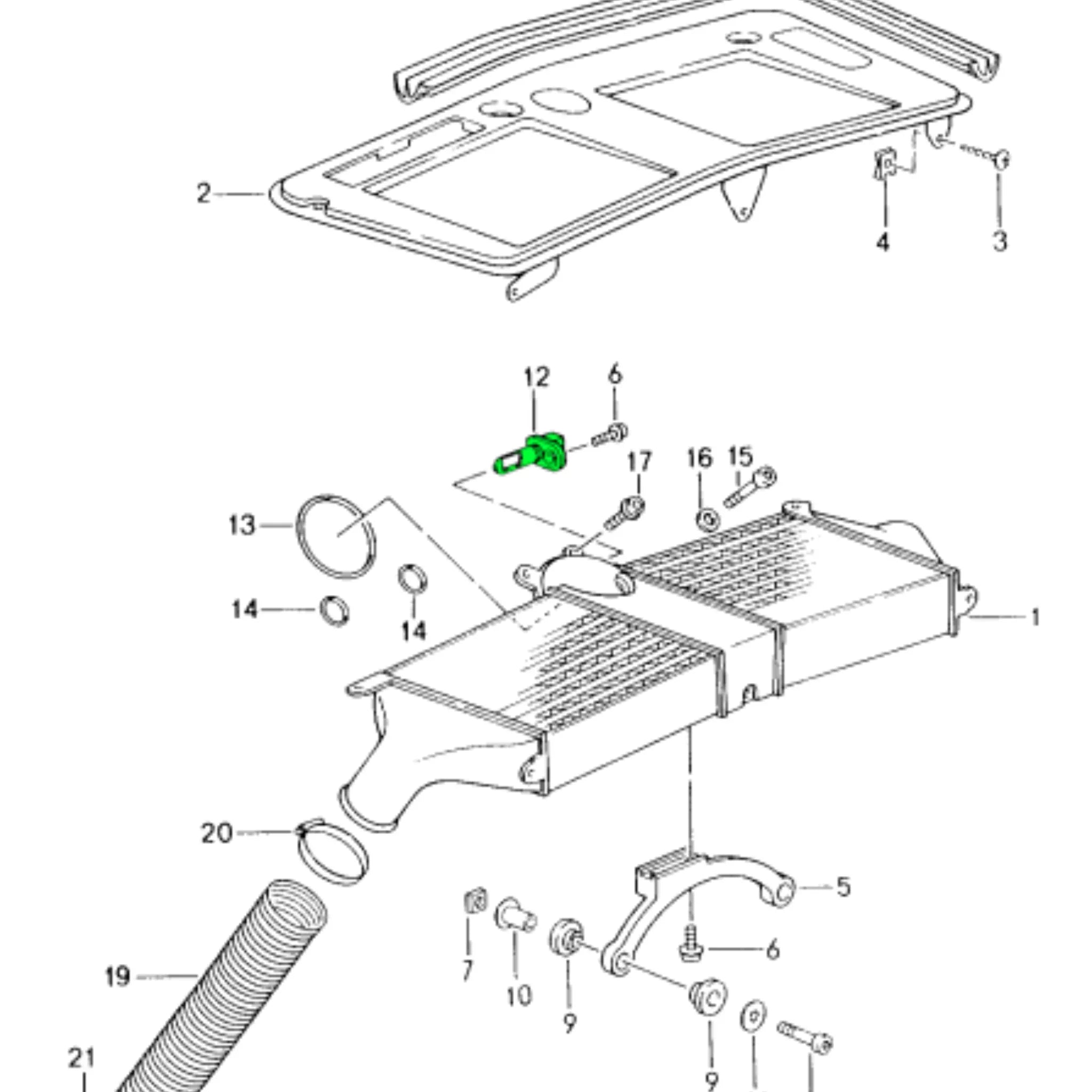 Ladeluftkühler Temperatursensor Porsche 993 Turbo_2
