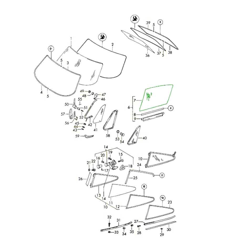 Türscheibe Klar Porsche 911 Coupé 68-84_2