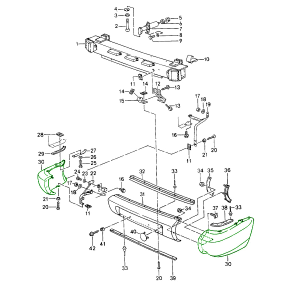 Heckstoßstange Außen Original Porsche 964_2