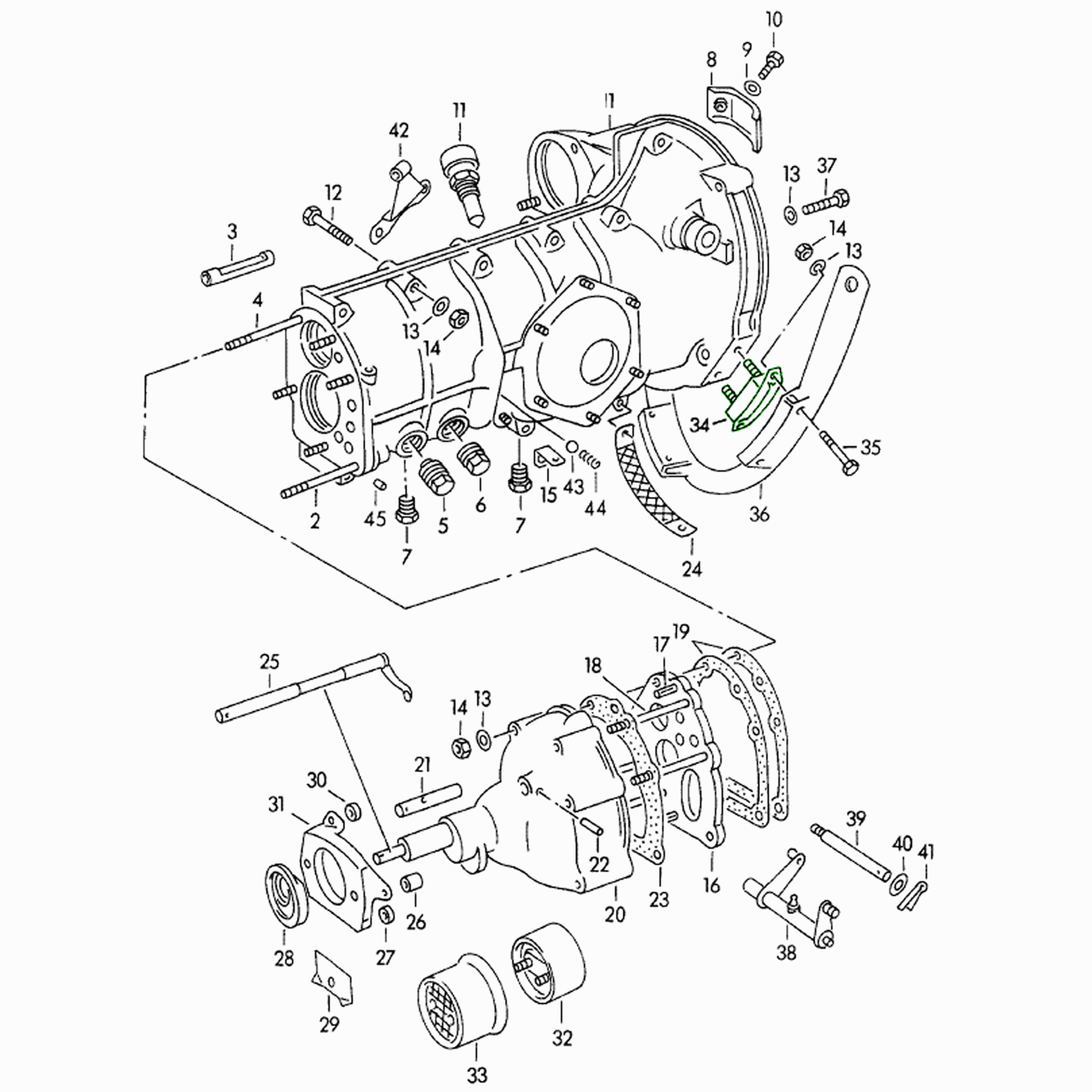 Hintere Getriebehalterung – Porsche 356