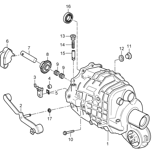 Explosionszeichnung Nadelkäfig 20 × 26 × 17 mm, Porsche Boxster S 986 / 996