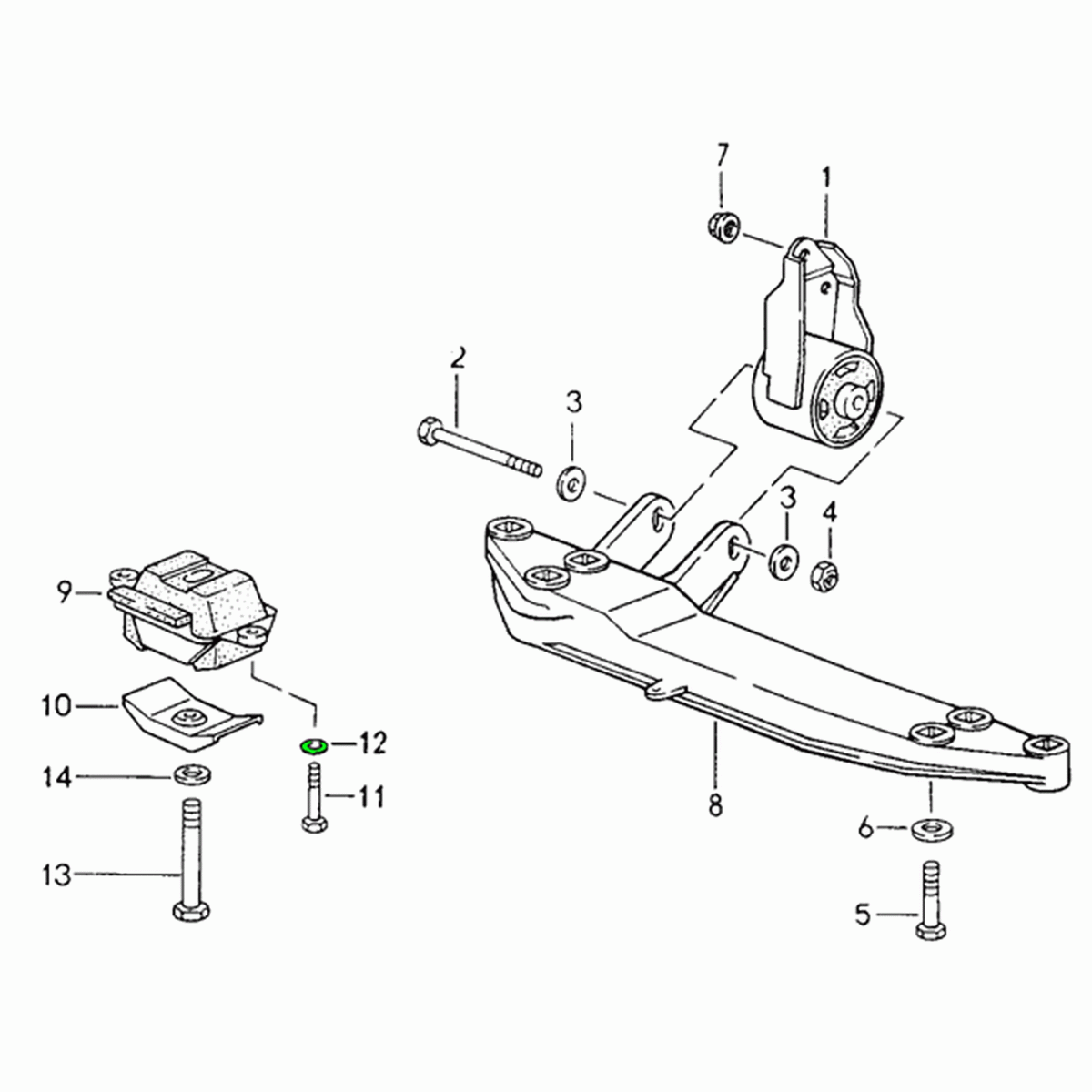 Hexagon Head Screw with Washer Gearbox Mount | Porsche 964 C4 / 993 C4 / C4S / Turbo Manual Transmission | OEM