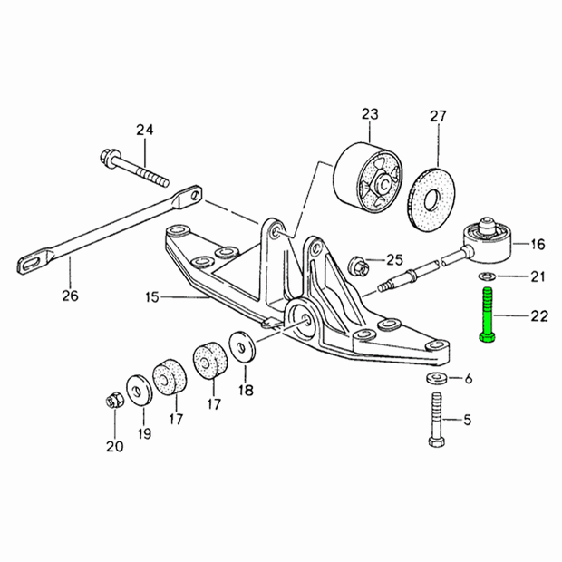 Hex bolt transmission mount | Porsche 993 C2 | Porsche Original