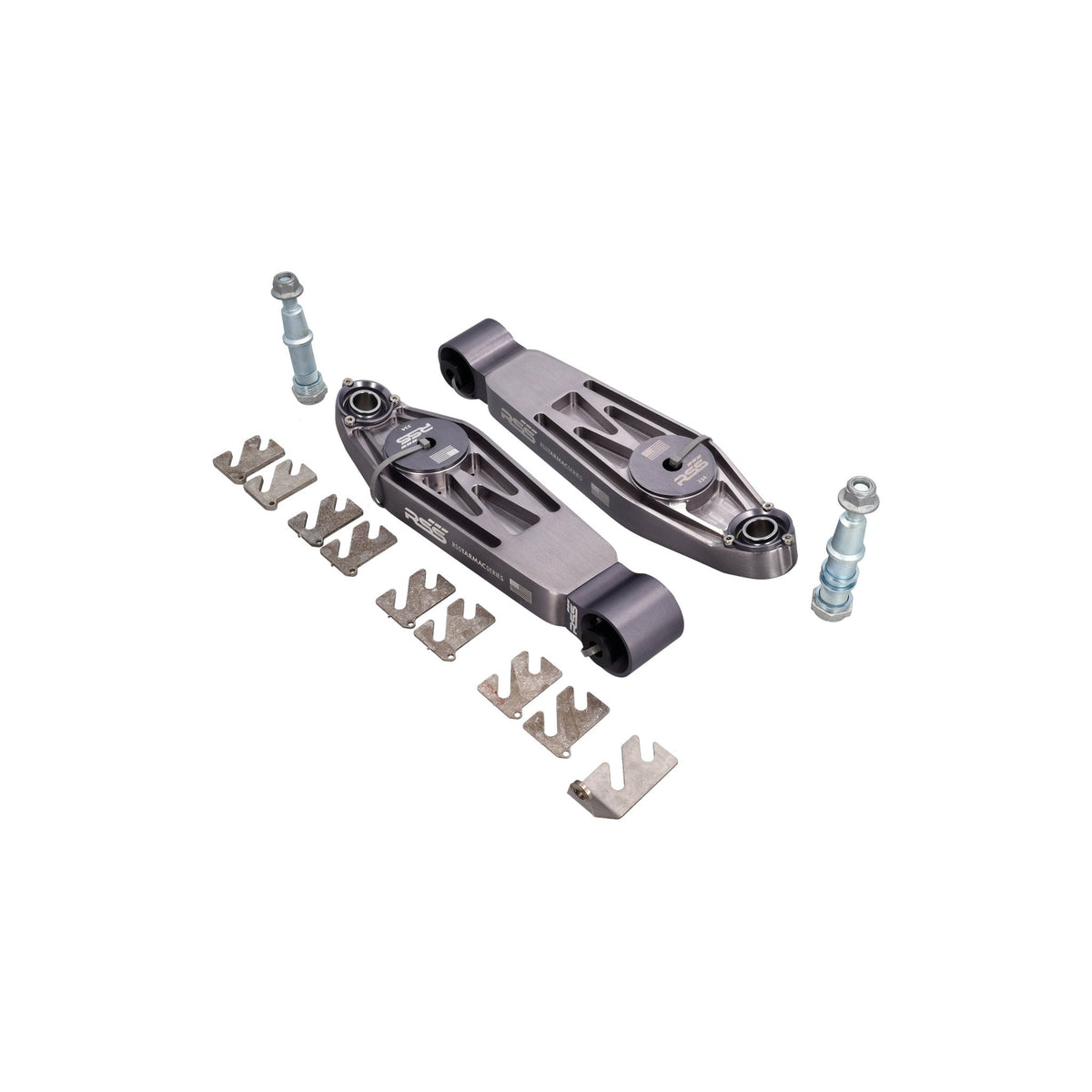 Non-adjustable thrust arm bushing kit for lower control arm for Porsche models with lowered suspension.