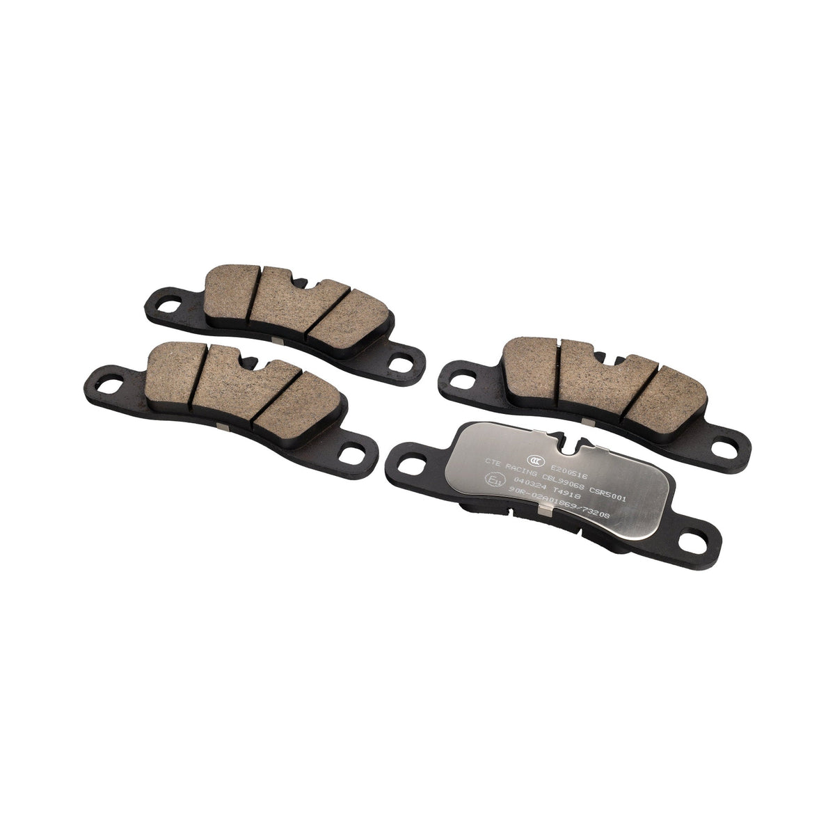 DesignTek brake pads for the rear axle, suitable for carbon-ceramic brake discs. YA