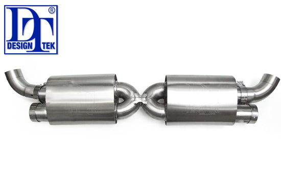 Sport Exhaust Cat Back (ROAD) Rear Silencer. Porsche 997 Turbo Gen2 DesignTek