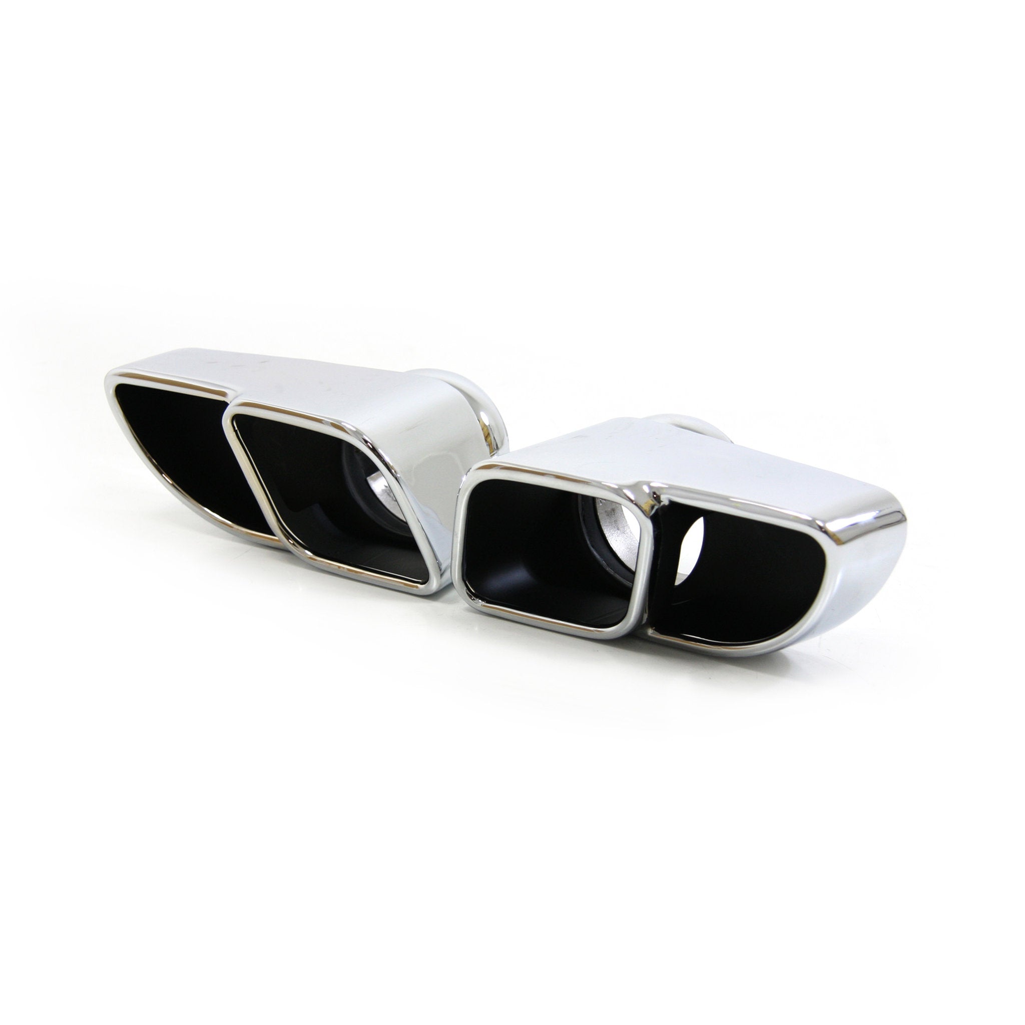 DesignTek Exhaust Tips Twin Square Design, 70mm, POLISHED Porsche 997 Turbo