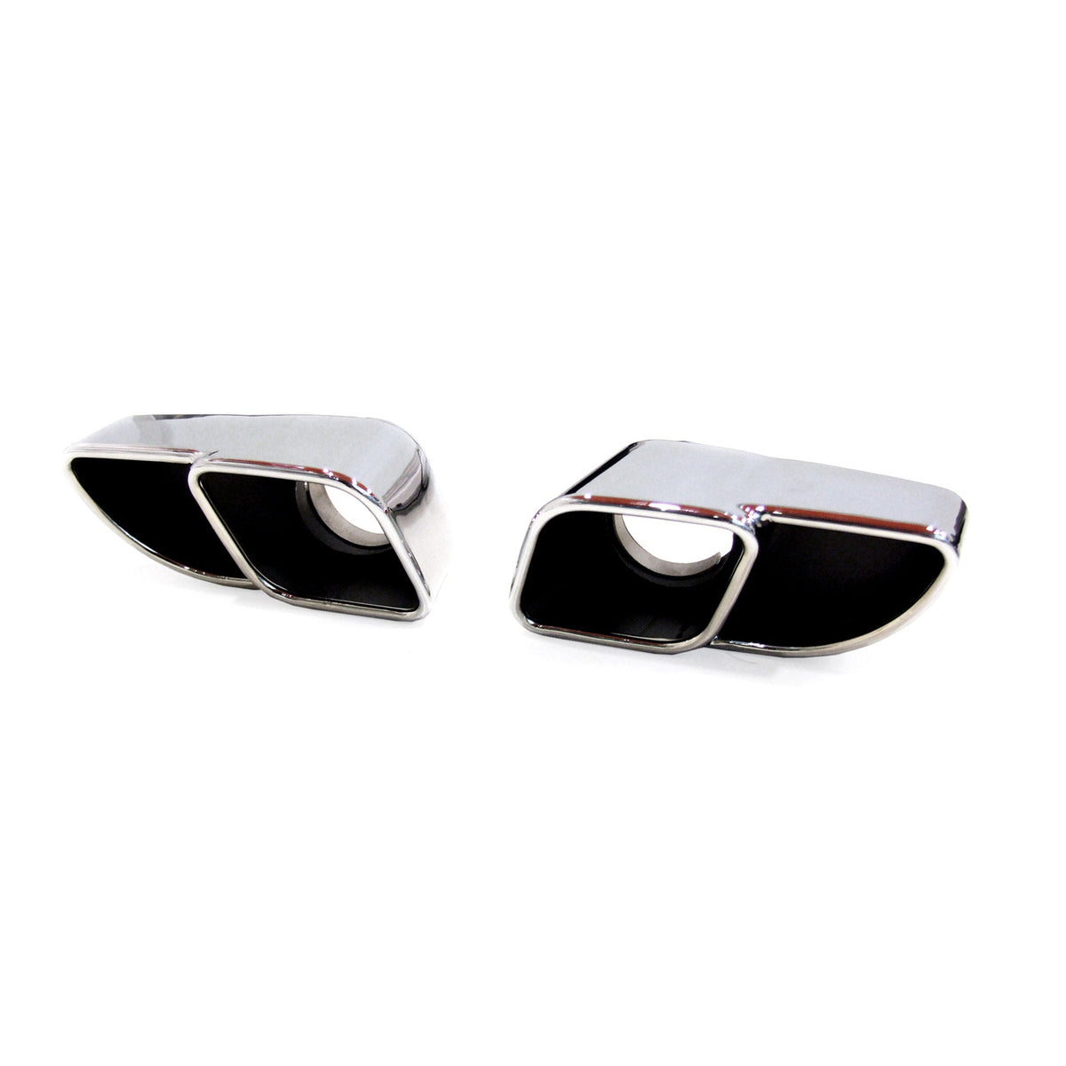 DesignTek Exhaust Tips Twin Square Design, 60mm, POLISHED Porsche 997 Turbo